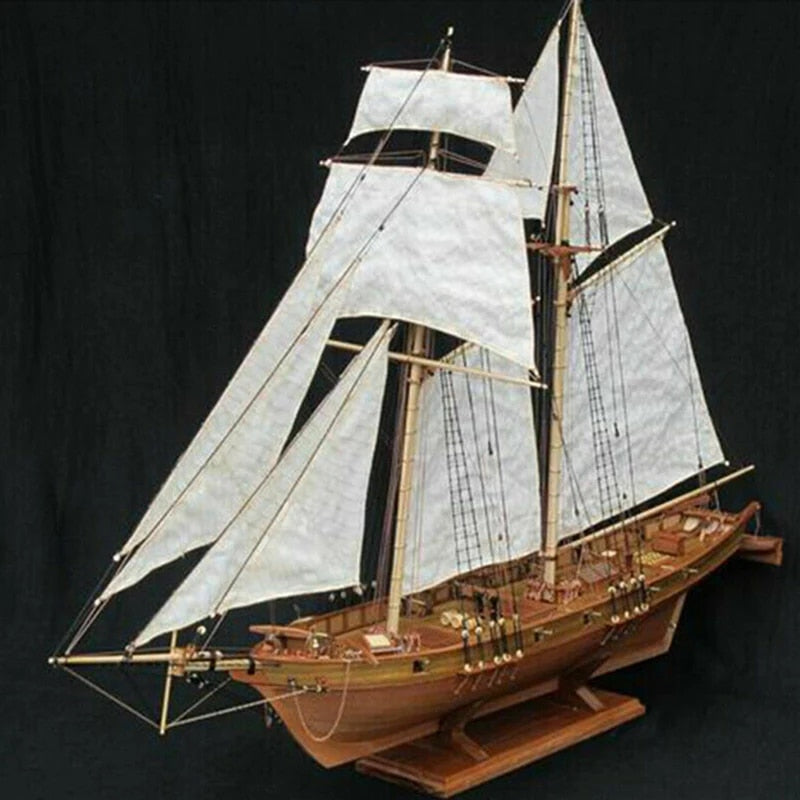 Modèle de bateau à voile en bois Halcon, kit de bricolage, soleil, assemblage, décoration, cadeau, 1:100